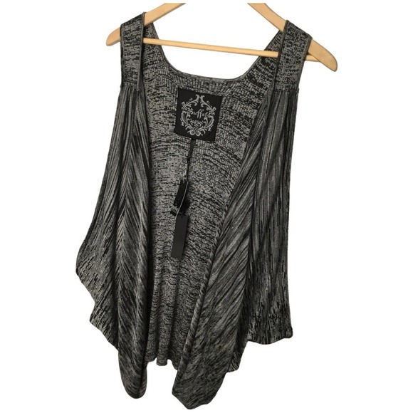 New Buffalo By David Bitton Waterfall Drape Open Sleeveless Cardigan L - Picture 3 of 9